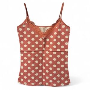 Polka Dot Lace Trim Cami Top